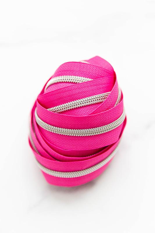 Knot & Thread Zipper Tape Pop Pink