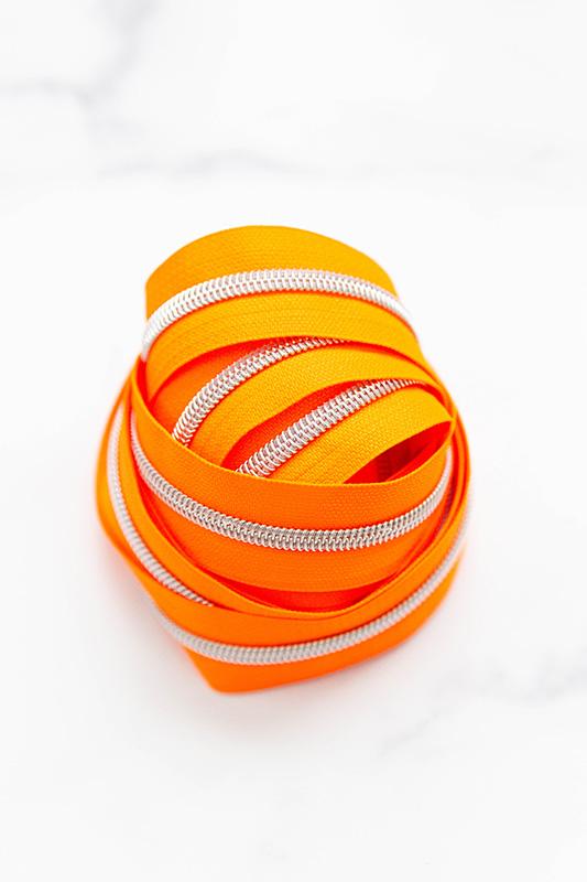 Knot & Thread Zipper Tape Tangerine Twist