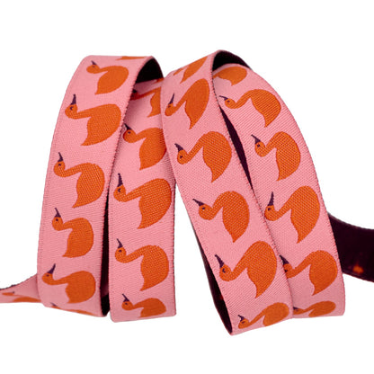 Lizzy House Renaissance Ribbons Love Letter Cygnet in Pink 5/8" Ribbon