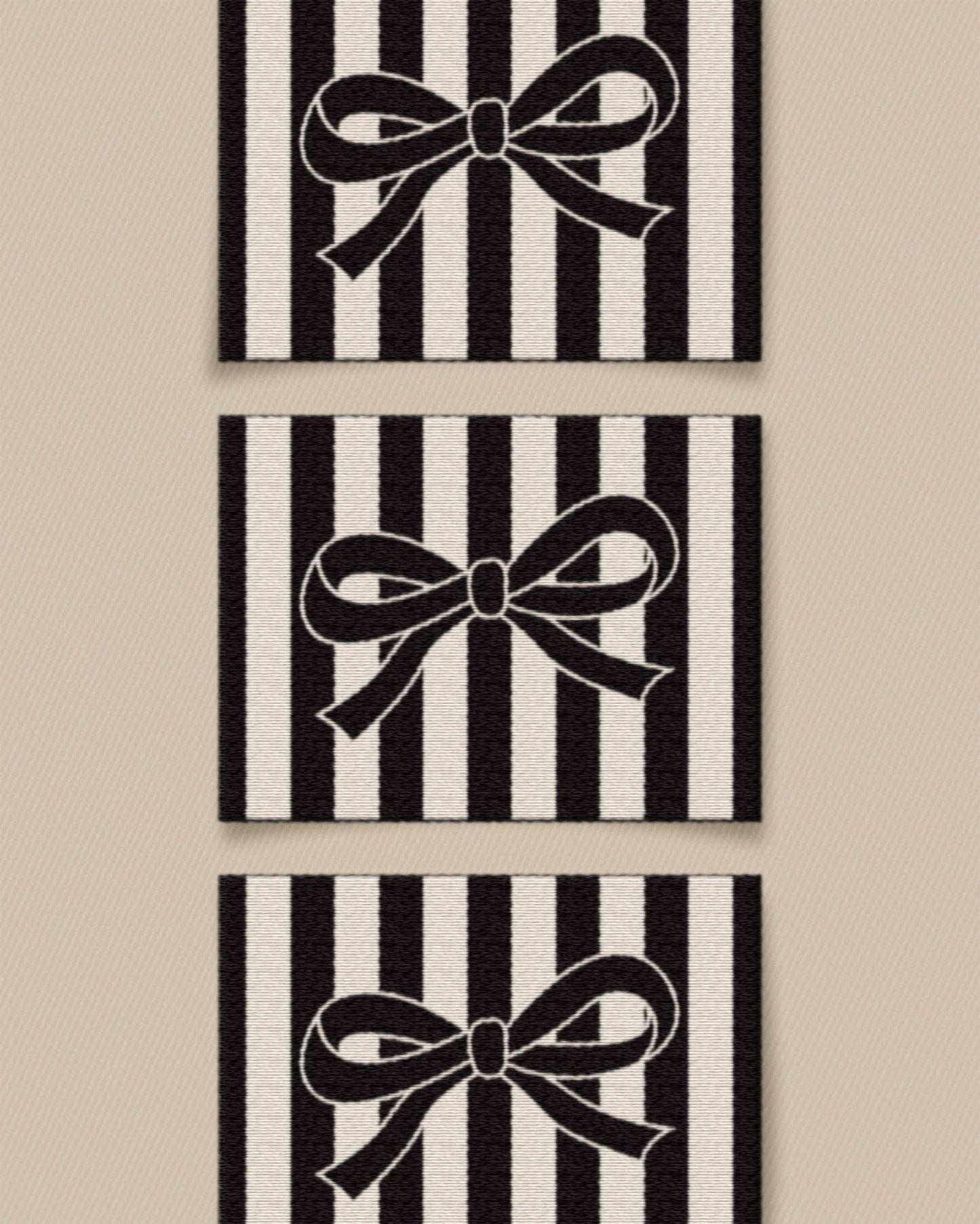 Matchy Matchy Sewing Club - Black Bow Large Garment Labels: Set of 6