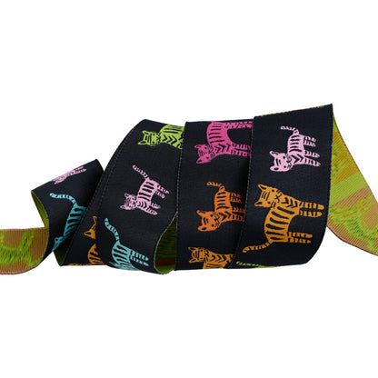 Ruby Star Society Renaissance Ribbons Catnap Tiger Stripes in Black 1.5" by Alexia Abegg