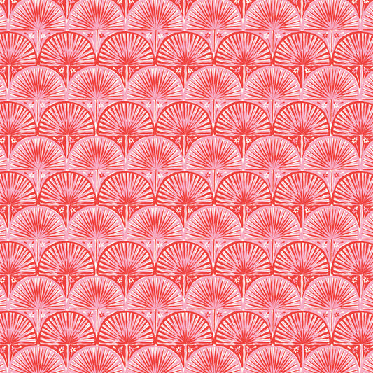 PREORDER Cloud 9 Fabrics Nice Nice Fan Palm Scallop in Red/Pink