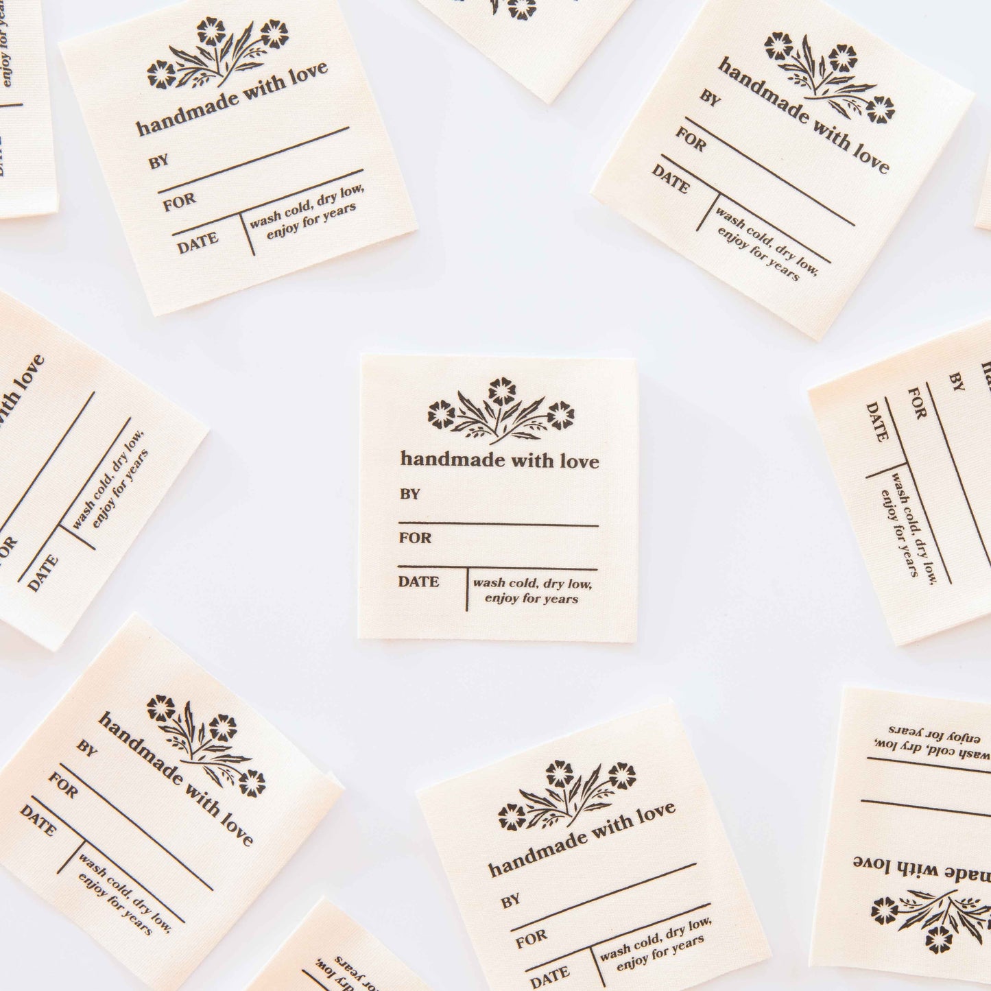 Sarah Hearts - Vintage Handmade with Love Organic Cotton Write-in Labels