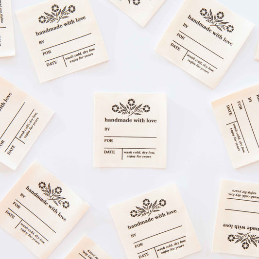 Sarah Hearts - Vintage Handmade with Love Organic Cotton Write-in Labels