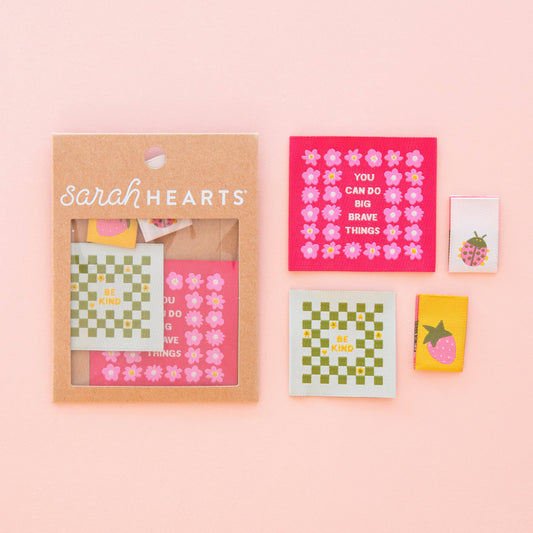 Sarah Hearts - Joyful June Multipack Woven Sewing Quilting Knitting Labels