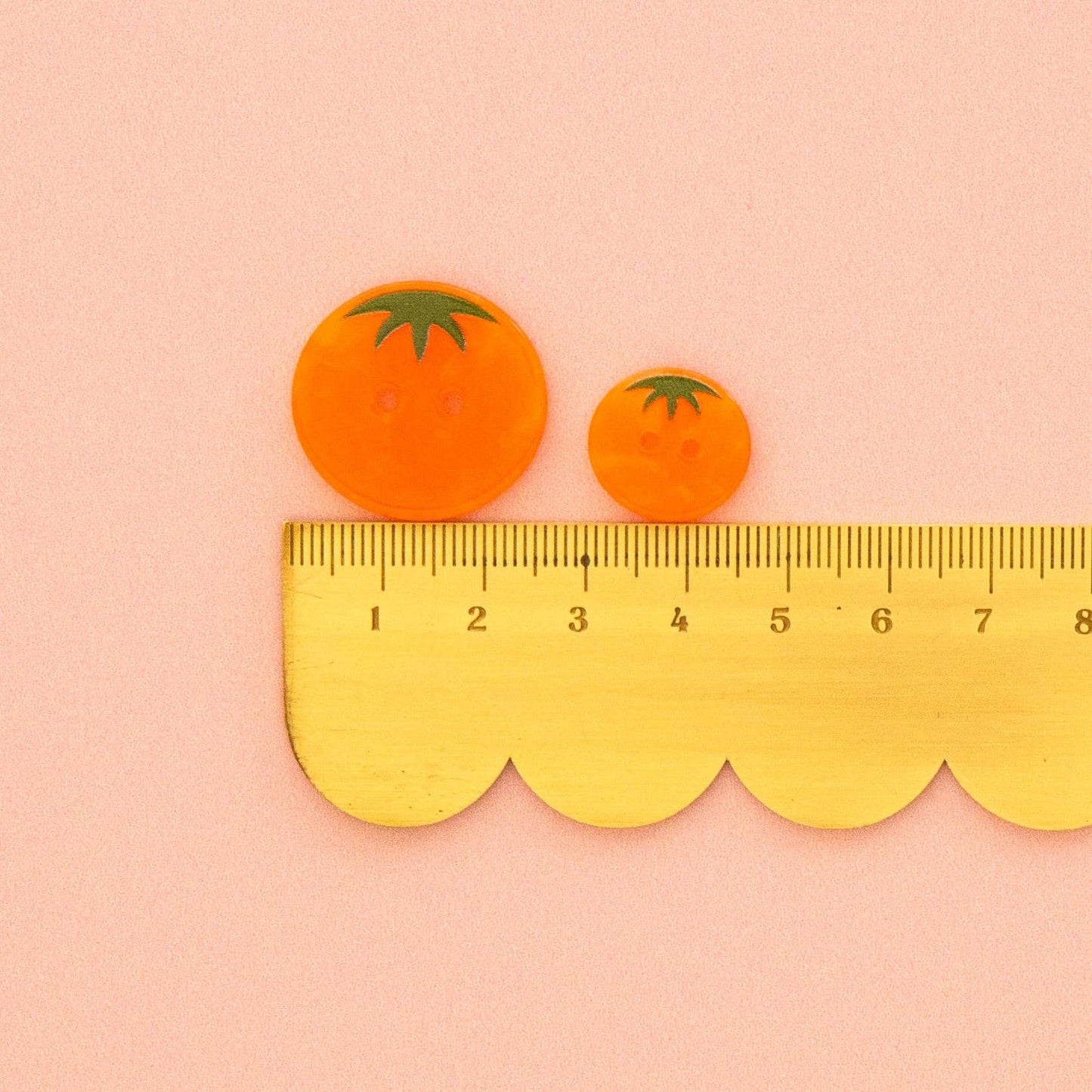 Sarah Hearts - Orange Heirloom Tomato Large 1" Buttons