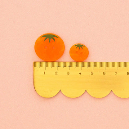 Sarah Hearts - Orange Heirloom Tomato Large 1" Buttons
