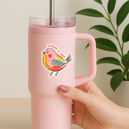 inviting affairs paperie - Winging It Daily Bird Sticker – Cute Colorful Bird Sticker