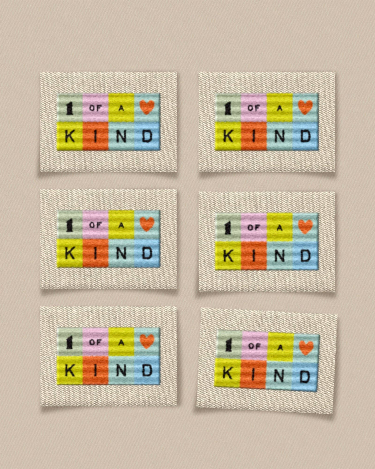 Matchy Matchy Sewing Club - One of a Kind Rainbow Large Garment Labels: Set of 6