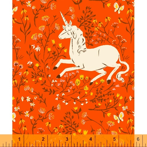 Heather Ross Unicorns in Orange