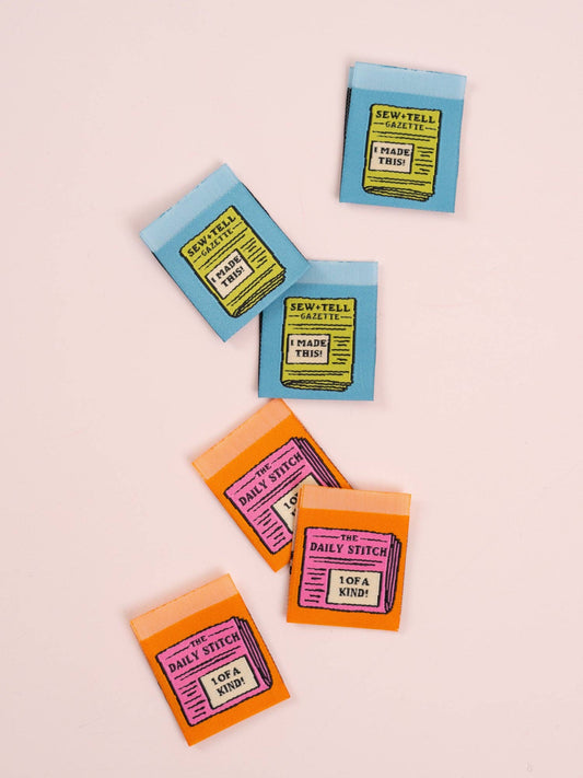 Matchy Matchy Sewing Club - Newspaper Square Garment Labels: Multi Set of 6