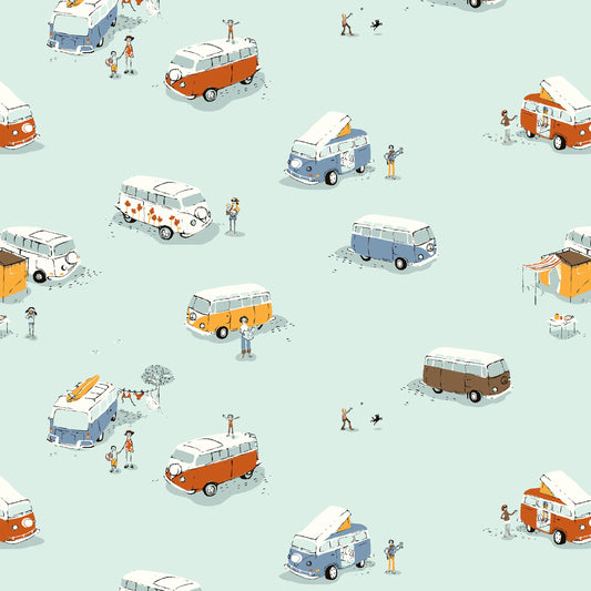 PREORDER Heather Ross Favorites Bus Aqua