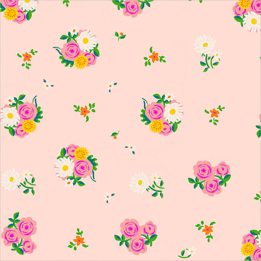 PREORDER Heather Ross Boat Race Denyse Floral in Blush