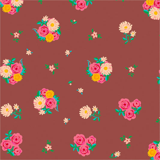 PREORDER Heather Ross Boat Race Denyse Floral in Brown
