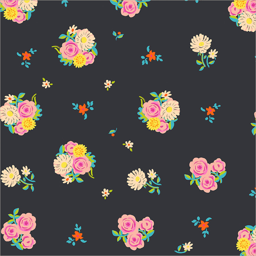 PREORDER Heather Ross Boat Race Denyse Floral in Soot