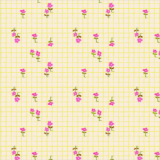 PREORDER Heather Ross Boat Race Trellis in Yellow