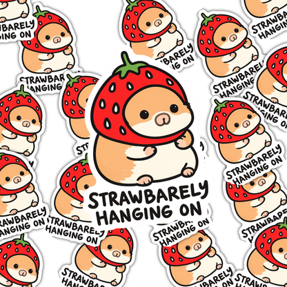 inviting affairs paperie - Strawbarely Hanging On Sticker
