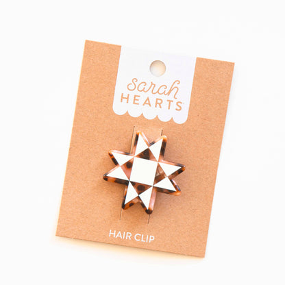 Sarah Hearts - Quilt Star Hair Clip