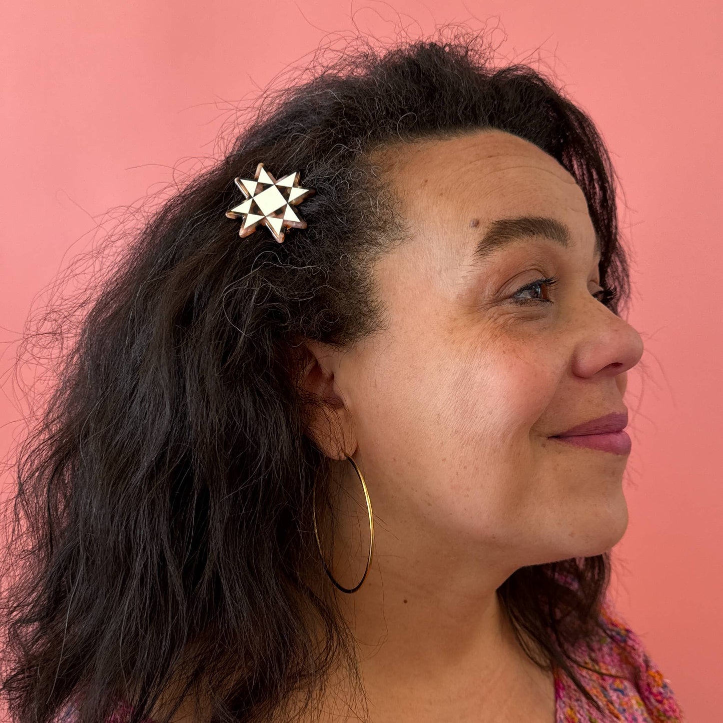 Sarah Hearts - Quilt Star Hair Clip