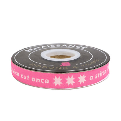 Ruby Star Society Renaissance Ribbons Catnap Measure Twice in Neon Pink 5/8" by Alexia Abegg