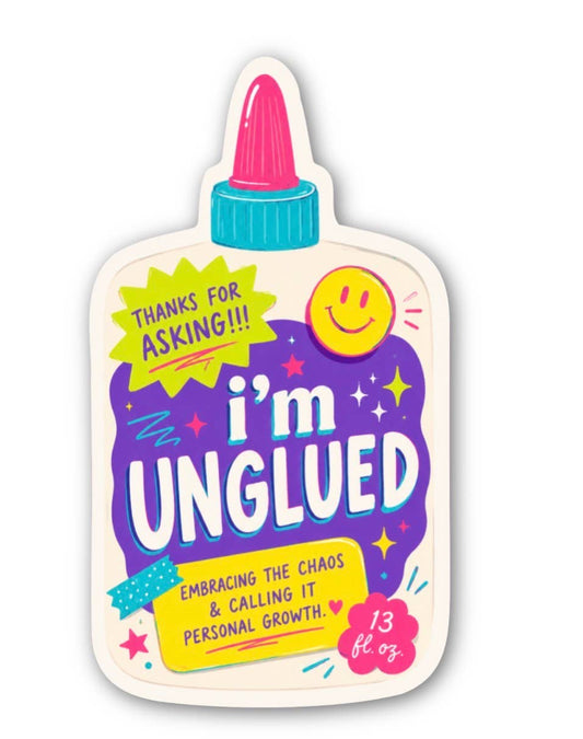 inviting affairs paperie - I’m Unglued Funny Sticker – Retro Glue Bottle