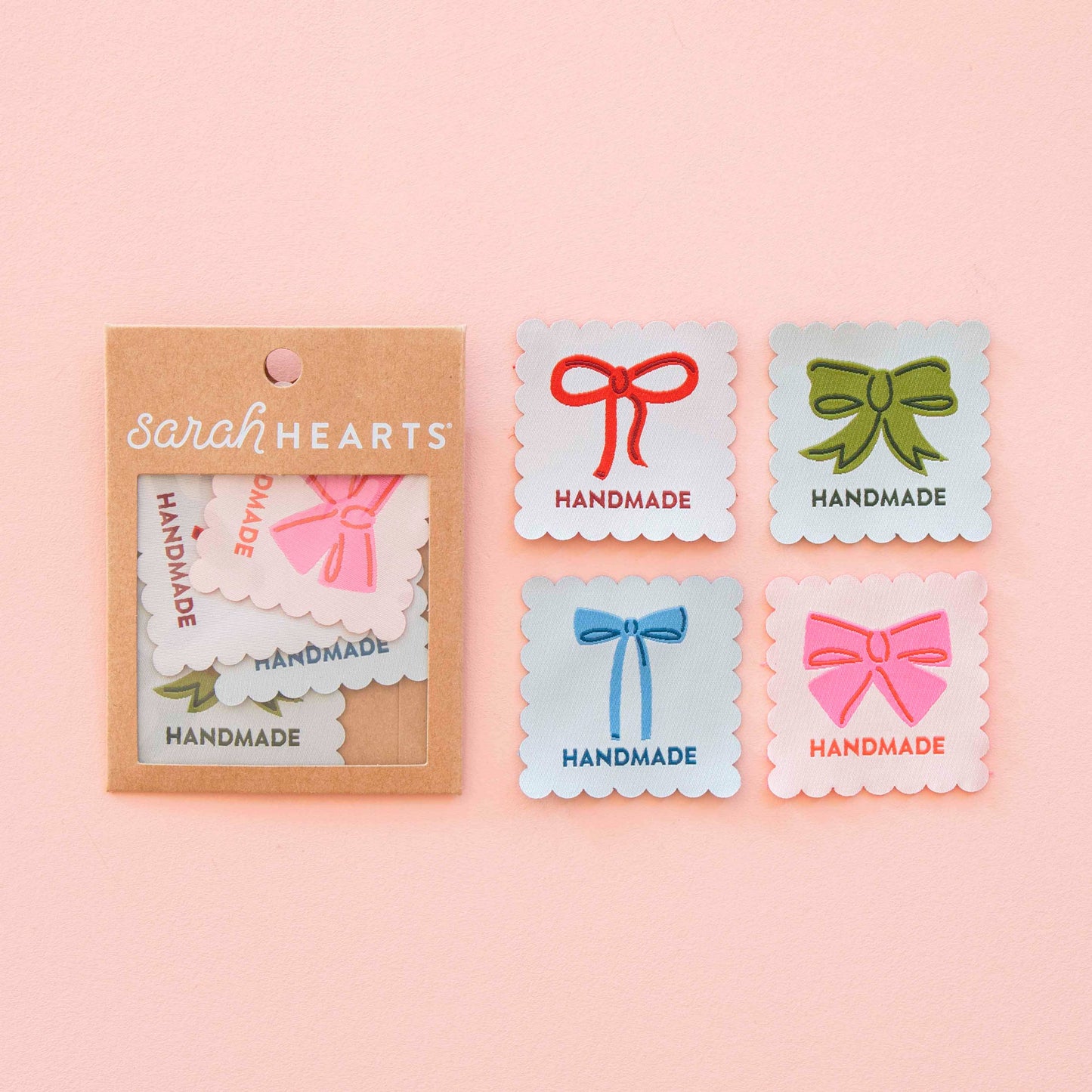 Sarah Hearts - Bows Multipack Large Woven Sewing Labels