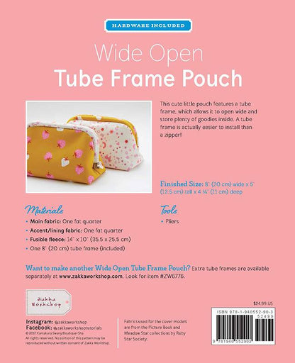 Zakka Workshop Wide Open Tube Frame Pouch