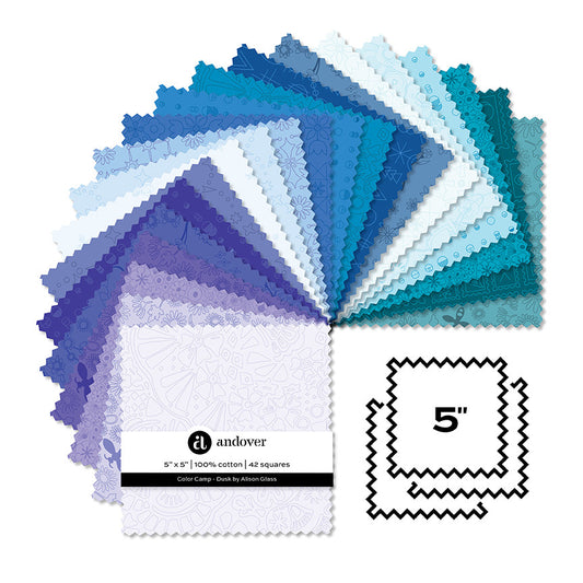 PREORDER Alison Glass Color Camp Dusk 5" Squares