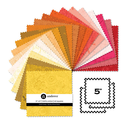 PREORDER Alison Glass Color Camp Sun 5" Squares
