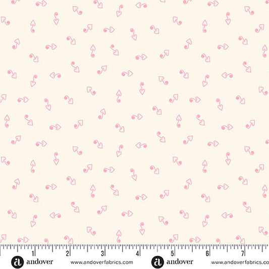 Heart and Soul by Andover Fabrics Hook Heart White