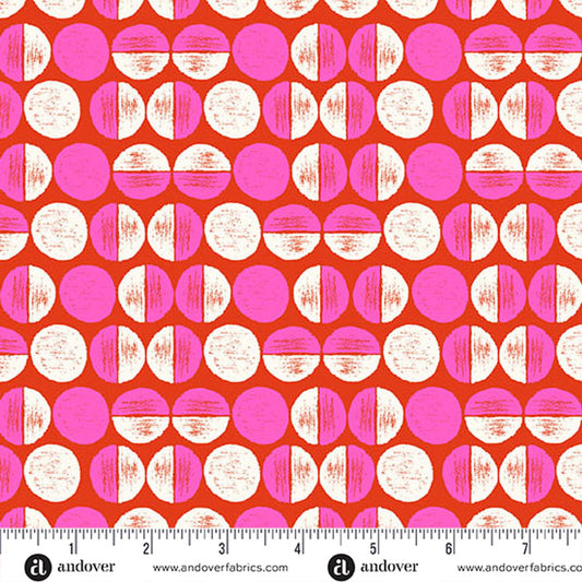 5 YARDS Memories Unfold by Stephanie Organes Moonlit Hot Pink