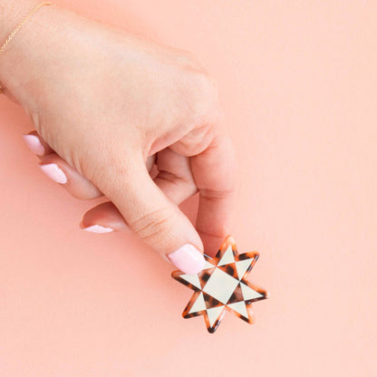 Sarah Hearts - Quilt Star Hair Clip