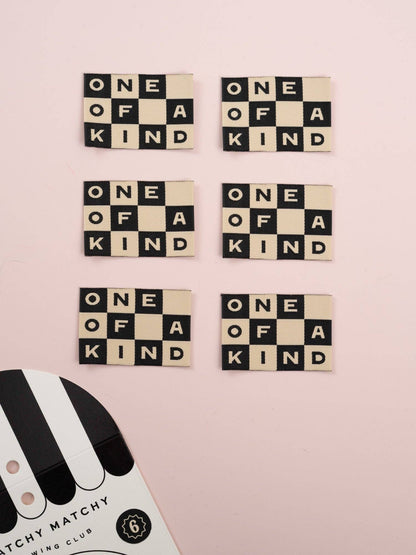 Matchy Matchy Sewing Club - One of a Kind Checkerboard Large Garment Labels: Set of 6