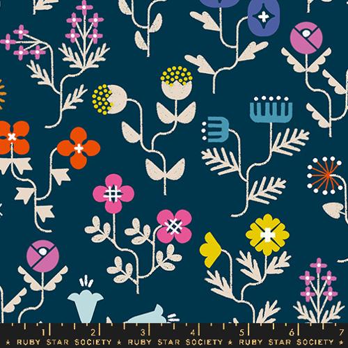 PREORDER Ruby Star Society Salutations Forget Me Not Canvas in Navy