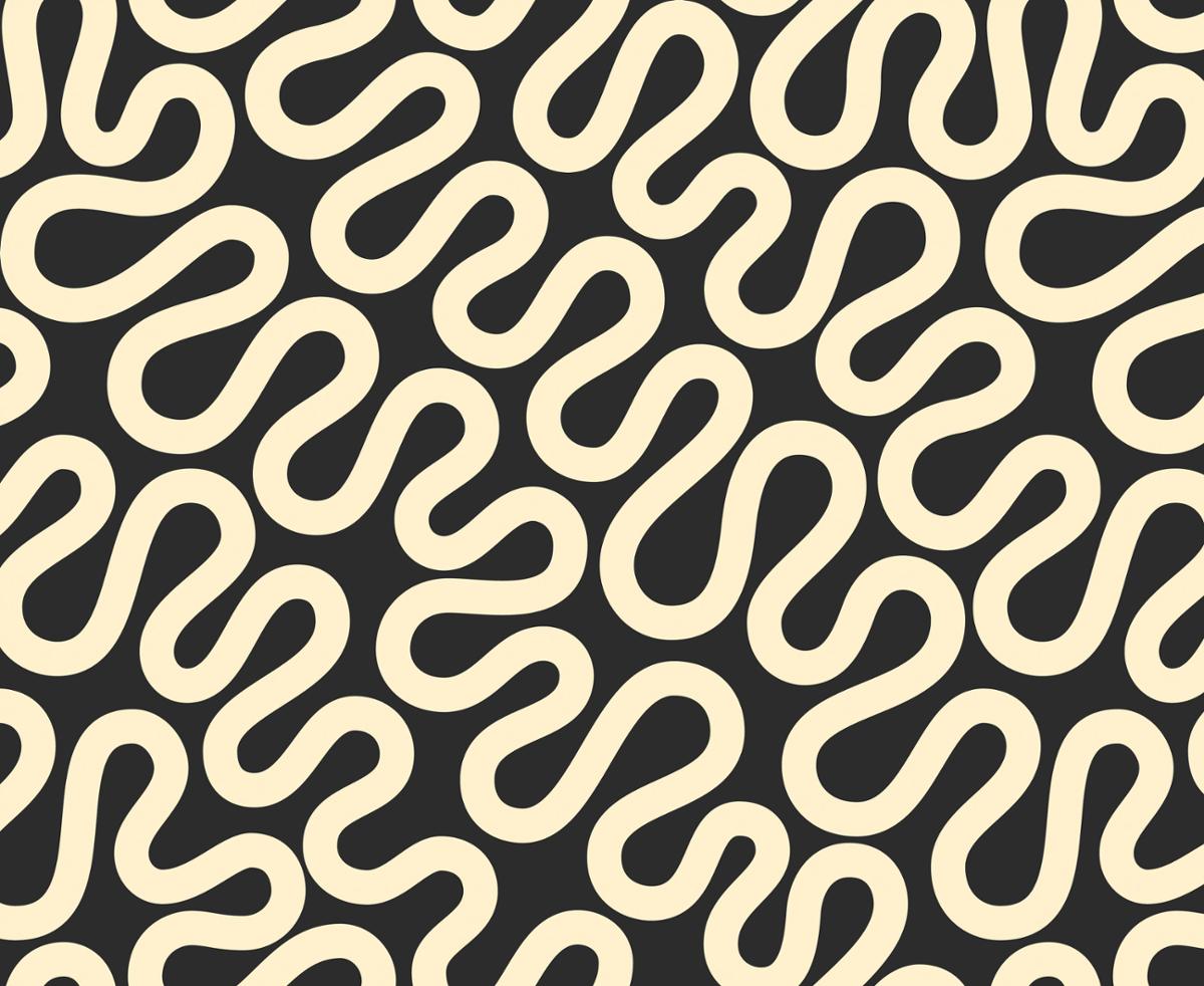 Emily Van Hoff Fabric Groove Geometric Print meander black white