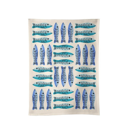 Ooh Lucky Lucky Sardines Tea Towel