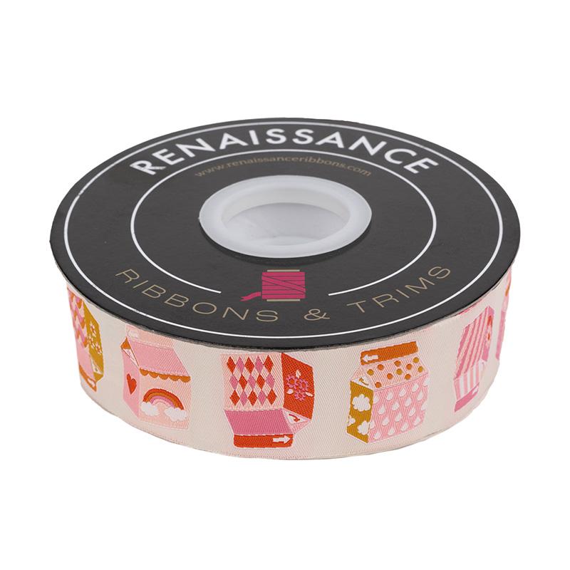 ruby star woven ribbon cream with pink juice cartons