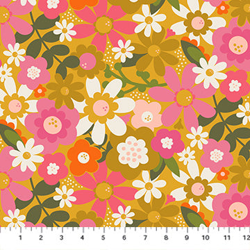 Sarah Hearts Joyful June Floral in Ochre