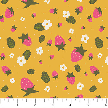 Sarah Hearts Joyful June Strawberry in Ochre