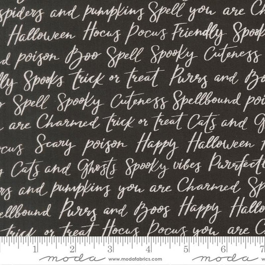 Moda Purrs and Boos Happy Halloween Lettering Black Cat