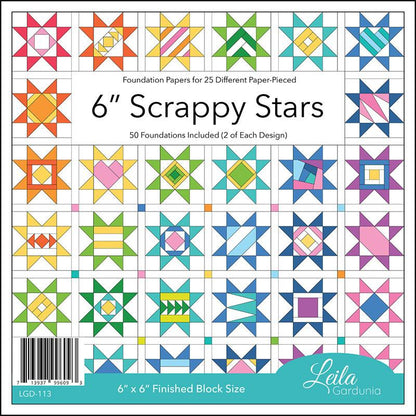 6" Scrappy Stars Foundation Paper by Leila Gardunia