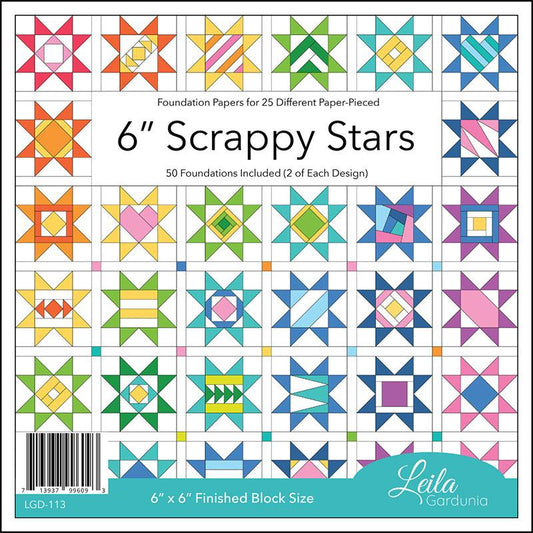 6" Scrappy Stars Foundation Paper by Leila Gardunia
