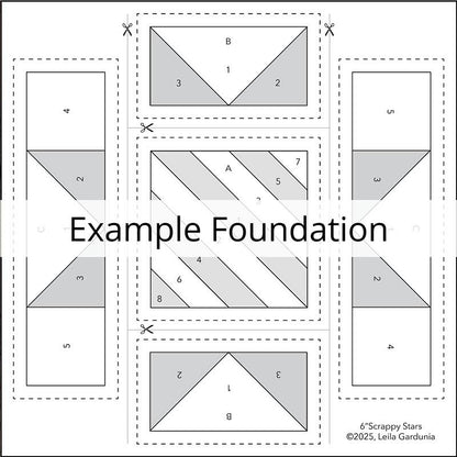 6" Scrappy Stars Foundation Paper by Leila Gardunia
