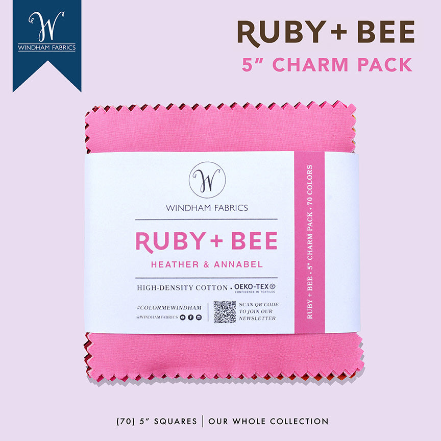 Ruby The Bee Module 1 Ruby + Bee Solids Charm Pack – Camberville Threads LLC
