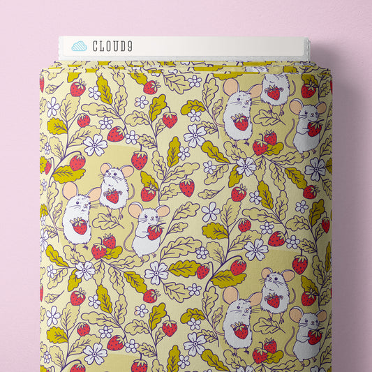 Cloud 9 Fabrics Forest Friends Strawberry Mice
