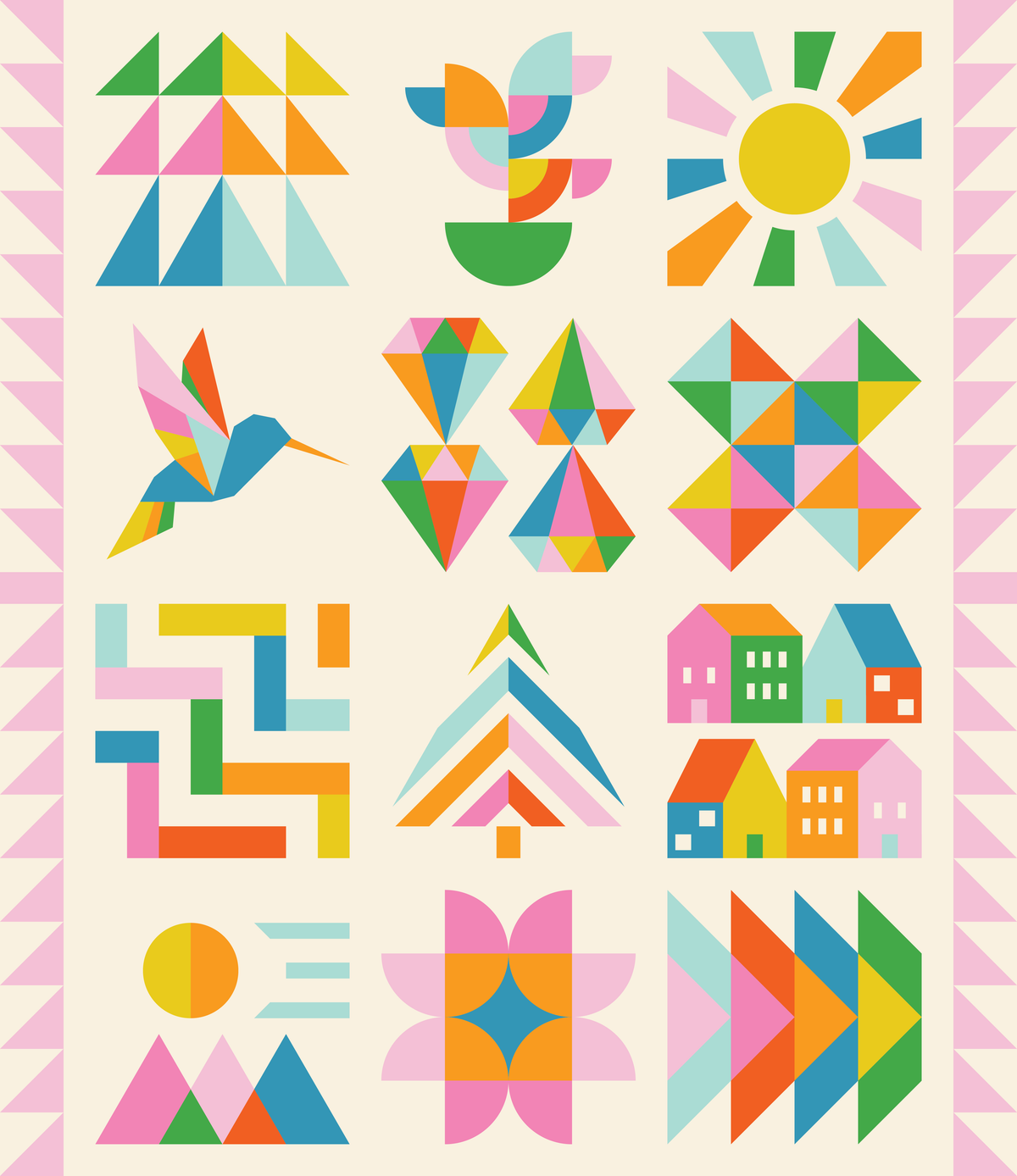 PREORDER Hand + Soul 2027 Block of the Month Quilt Kit | Ruby Star Solids Sunshine
