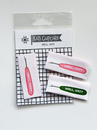 Kati Cupcake Well, Shit Woven Labels