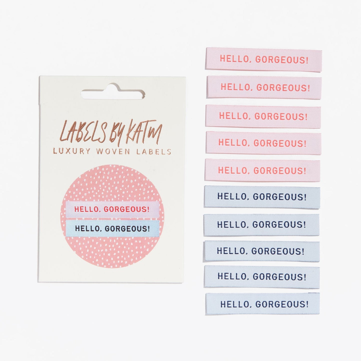 'Hello Gorgeous' Woven Labels