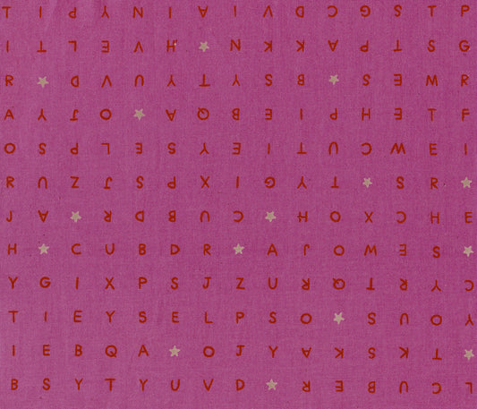 Playful Word Find in Pink Cotton + Steel
