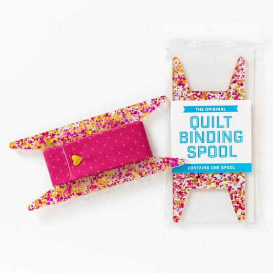 Stitch Supply Co Quilt Binding Spool in Pink and Gold Glitter